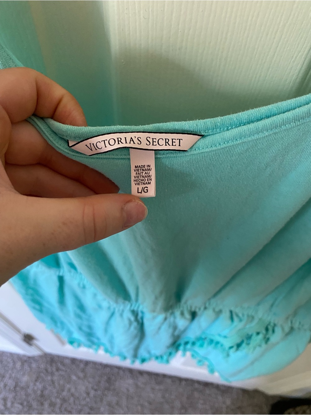 Victoria’s Secret Turquoise Cover-Up Dress with Tassel Trim - Picture 3 of 5